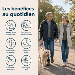 Bénéfices des semelles Ortavio ArcCore au quotidien