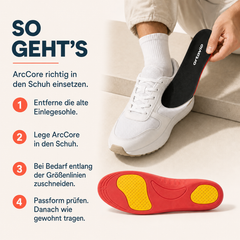 Ortavio ArcCore Einlegesohlen richtig in Schuhe einsetzen